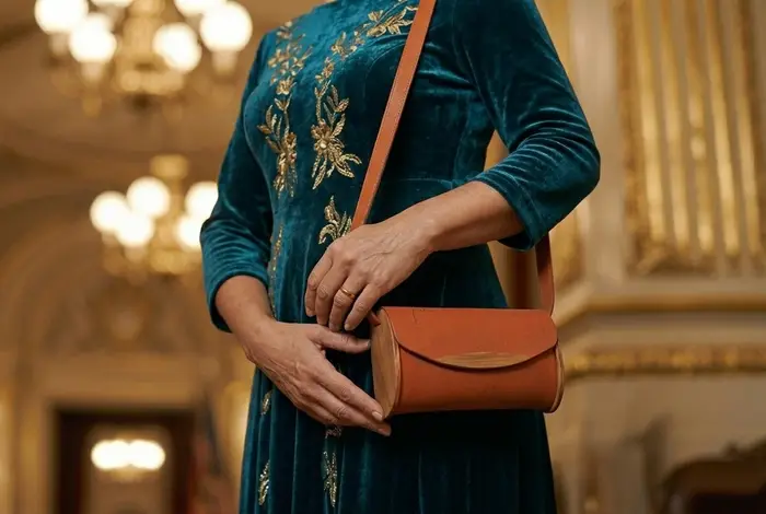 Frau trägt Ledertasche Modell Jenny XS Art. 25016