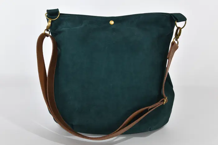 leather bag, Iris L in sanded cowhide nubuck leather in blue green, unique piece, made on La Palma, Canary Islands, Spain, Europe