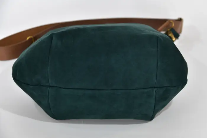 leather bag, Iris L in sanded cowhide nubuck leather in blue green, unique piece, made on La Palma, Canary Islands, Spain, Europe
