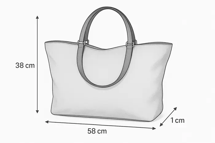 Maßzeichnung Modell Sarah zip M Art. Nr. 25102, Unikat, hergestellt auf La Palma, Kanarische Inseln, Spanien, Europa