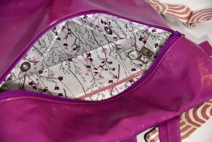 Lederrucksack, Petra blando M aus lila Nappa-Rindsleder, Unikat, hergestellt auf La Palma, Kanarische Inseln, Spanien, Europa
