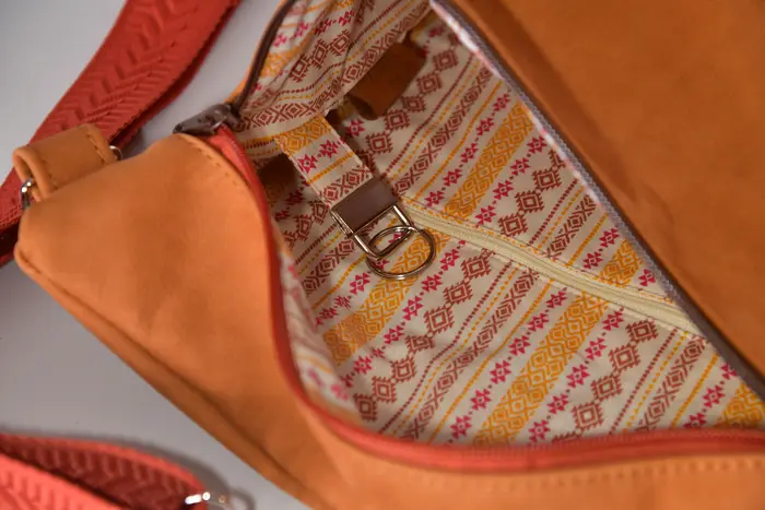Lederrucksack, Petra S aus geschliffenem Nubuk-Rindsleder in cognac, Unikat, hergestellt auf La Palma, Kanarische Inseln, Spanien, Europa