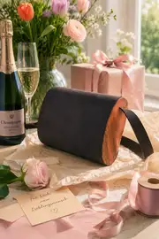 Frau trägt Ledertasche Modell Jenny M Art. 26048