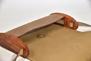 Jenny S aus geschliffenem PullUp-Wasserbüffel-Blankleder in graubraun mit Zypressenholz aus La Palma
