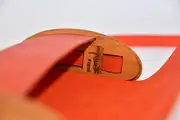 Jenny XS aus orangefarbenem PullUp-Wasserbüffel-Blankleder mit Kirschholz aus Deutschland