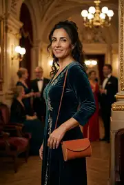 Frau trägt Ledertasche Modell Jenny XS Art. 25016