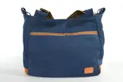 Lena M aus geschliffenem Nubuk-Rindsleder in blau und cognac