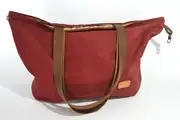 Sarah S aus geschliffenem Nubuckleder und Henkeln aus geschliffenem PullUp-Wasserbueffel-Blankleder in bordeaux und graubraun