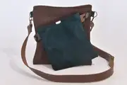 Ben dia M aus geschliffenem Wasserbüffel-Nubuckleder und geschliffenem Nubuck-Rindsleder in braun und blaugrün