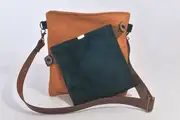 Ben Dia M aus geschliffenem Nubuck-Rindsleder in cognac und blaugrün