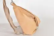 Lederrucksack, Tim S aus geschliffenem Nubuk-Wasserbüffelleder in beige, Unikat, hergestellt auf La Palma, Kanarische Inseln, Spanien, Europa
