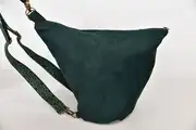 Lederrucksack, Tim S aus geschliffenem Nubuk-Rindsleder in blaugrün, Unikat, hergestellt auf La Palma, Kanarische Inseln, Spanien, Europa