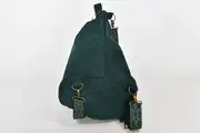 Lederrucksack, Tim S aus geschliffenem Nubuk-Rindsleder in blaugrün, Unikat, hergestellt auf La Palma, Kanarische Inseln, Spanien, Europa