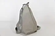 Lederrucksack, Tim S aus grauem Anilin-Nappaleder aus Rindsleder, Unikat, hergestellt auf La Palma, Kanarische Inseln, Spanien, Europa