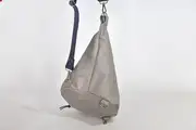 Lederrucksack, Tim S aus grauem Anilin-Nappaleder aus Rindsleder, Unikat, hergestellt auf La Palma, Kanarische Inseln, Spanien, Europa