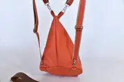 Lederrucksack, Tim S aus Nappaleder in mandarine, Unikat, hergestellt auf La Palma, Kanarische Inseln, Spanien, Europa