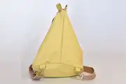 Lederrucksack, Tim S aus Nappa-Wasserbüffelleder in pastellgelb, Unikat, hergestellt auf La Palma, Kanarische Inseln, Spanien, Europa
