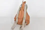 Lederrucksack, Tim S aus Nappa-Wasserbüffelleder in sandgelb, Unikat, hergestellt auf La Palma, Kanarische Inseln, Spanien, Europa