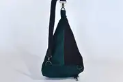 Lederrucksack, Tim S aus geschliffenem Nubuk-Wasserbüffelleder in schwarz und geschliffenem Nubuk-Rindsleder in blaugrün, Unikat, hergestellt auf La Palma, Kanarische Inseln, Spanien, Europa