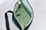 Lederrucksack, Tim S aus geschliffenem Nubuk-Wasserbüffelleder in schwarz und geschliffenem Nubuk-Rindsleder in blaugrün, Unikat, hergestellt auf La Palma, Kanarische Inseln, Spanien, Europa
