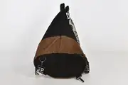 Lederrucksack, Tim S aus geschliffenem Nubuk-Rindsleder in schwarz und geschliffenem Nubuk-Wasserbüffelleder in braun, Unikat, hergestellt auf La Palma, Kanarische Inseln, Spanien, Europa