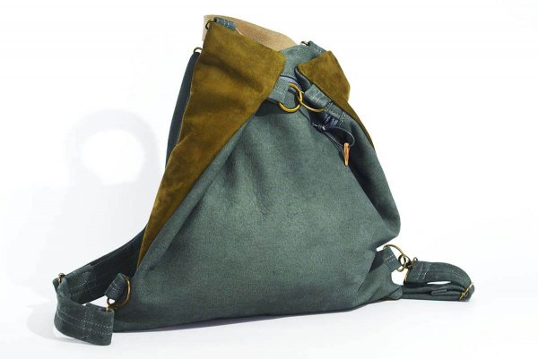 Lederrucksack Modell Petra graugrün olivgrün