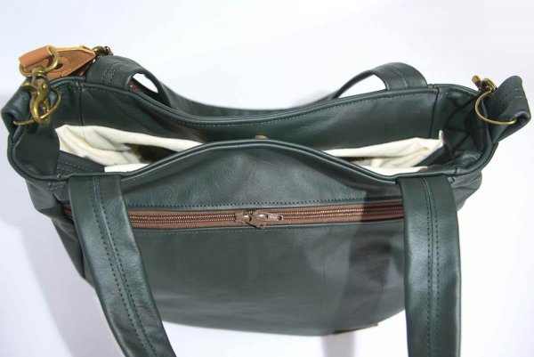 Ledertasche Modell Lena dunkelgrün