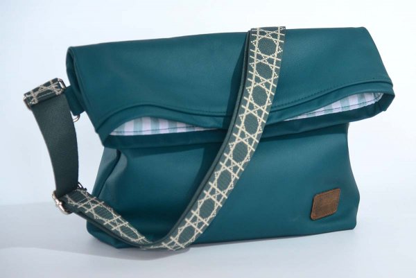 Leather bag model Sam blue-green