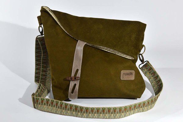 Leather bag model Sam blando olive green