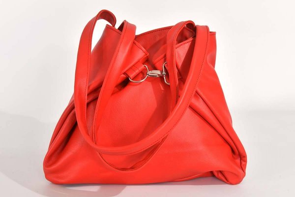 Leather bag model Sarah signal red