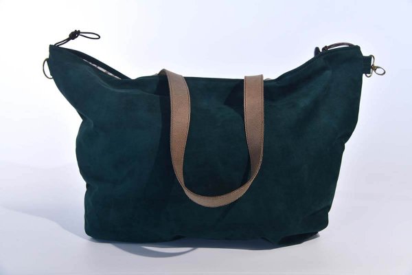 Leather bag model Sarah blue green