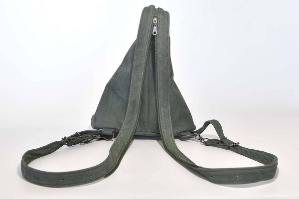 Lederrucksack Modell Tim graugrün