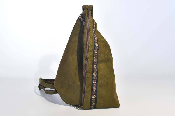 Lederrucksack Tim olivgrün