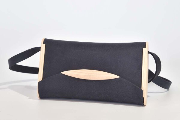 Holz-Ledertasche Modell Jenny XS navy