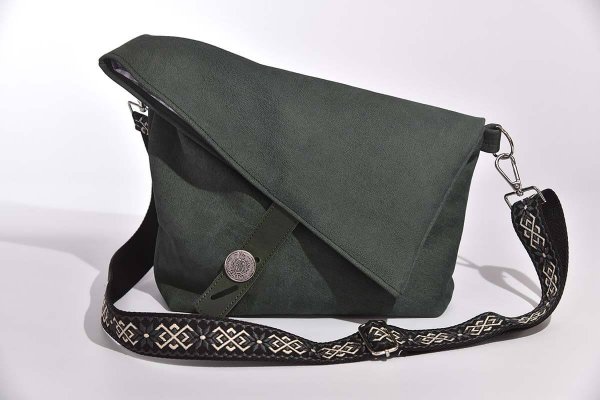 Leather bag model Sam dia dark grey-green