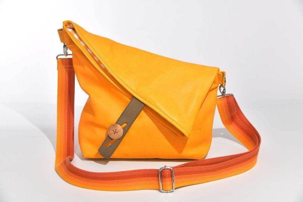 Leather bag model Sam dia yellow
