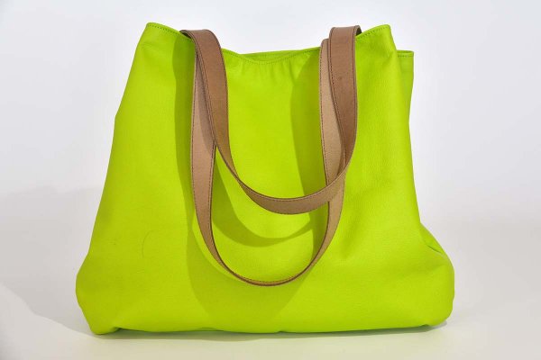 Bolso de cuero modelo Sarah verde manzana