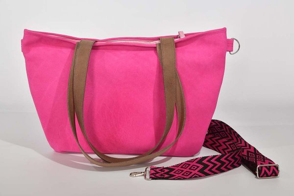 Bolso de cuero modelo Sarah frambuesa claro