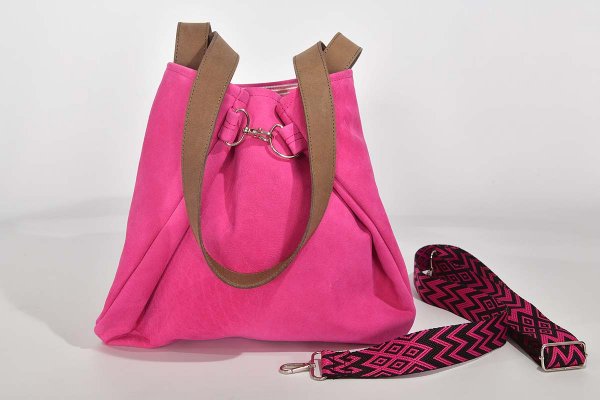 Leather bag model Sarah light raspberry colour