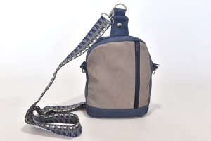 Ledertasche Modell Adrian blau, grau