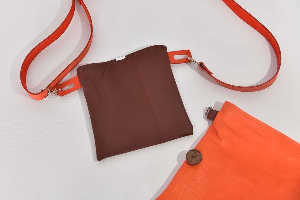 Ledertasche Ben dia braun / orange