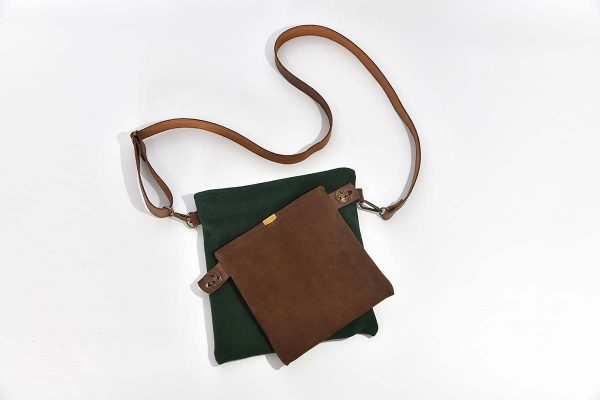 Ledertasche Ben dia braun / dunkelgrün