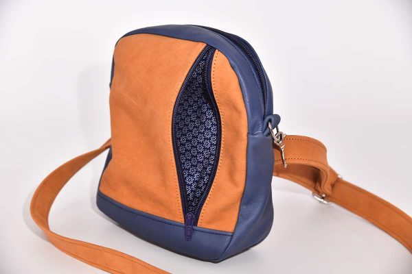 Bolso de hombro modelo Adrian coñac / azul