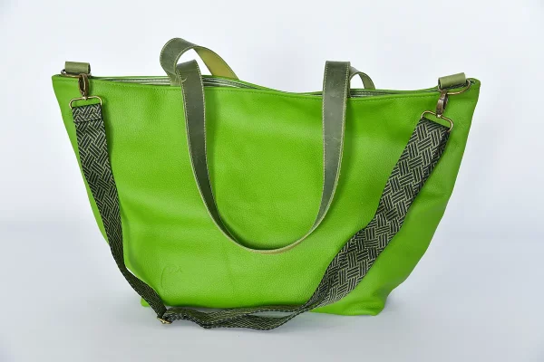 Handgefertigte Ledertasche Sarah Playa apfelgrün