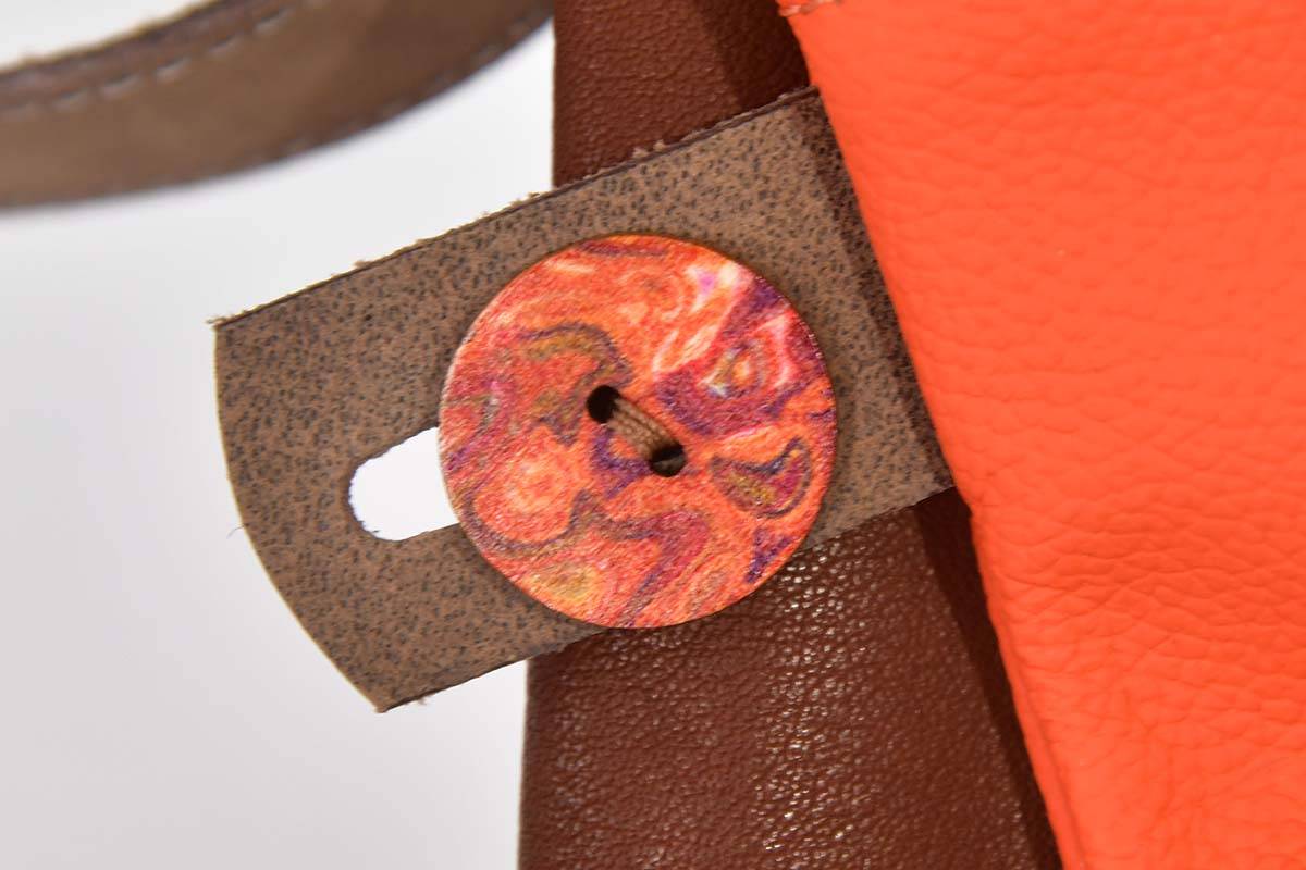 Ledertasche Ben dia braun / orange
