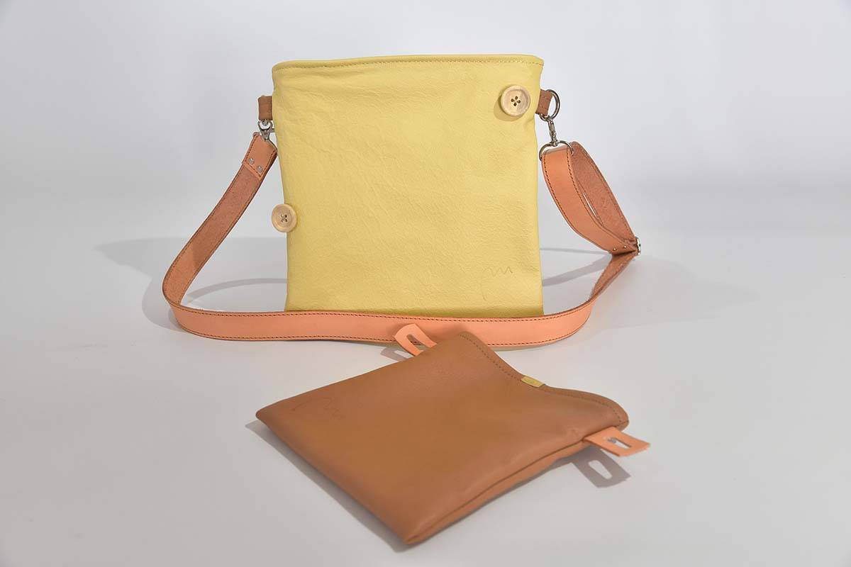 Ledertasche Ben dia cognac / hellgelb