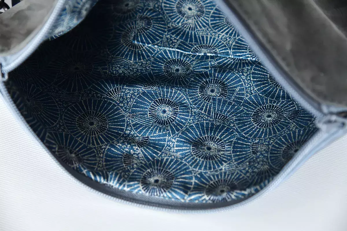 Handgefertigte Ledertasche Sam flex nachtblau und safir