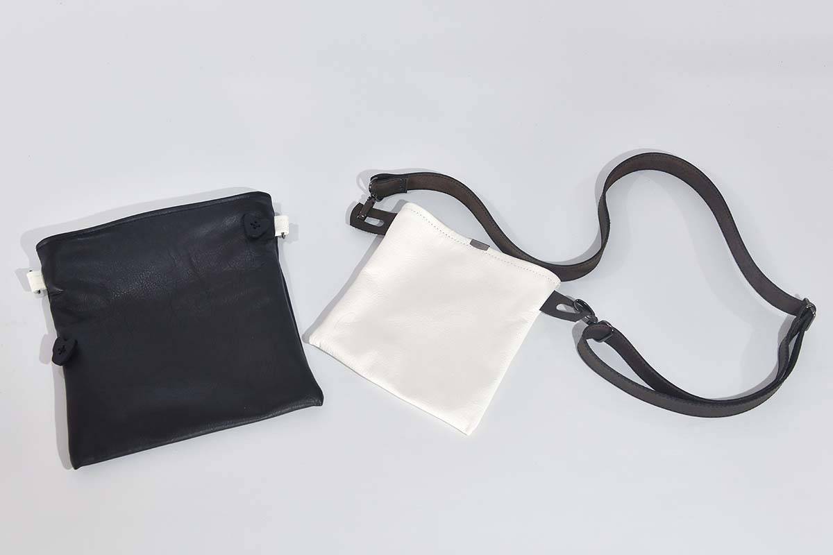 Ledertasche Ben dia schwarz / weiß