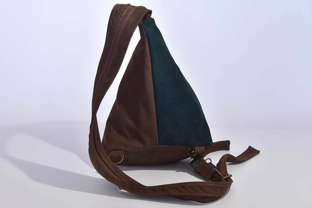 Lederrucksack Modell Tim tannengrün / braun