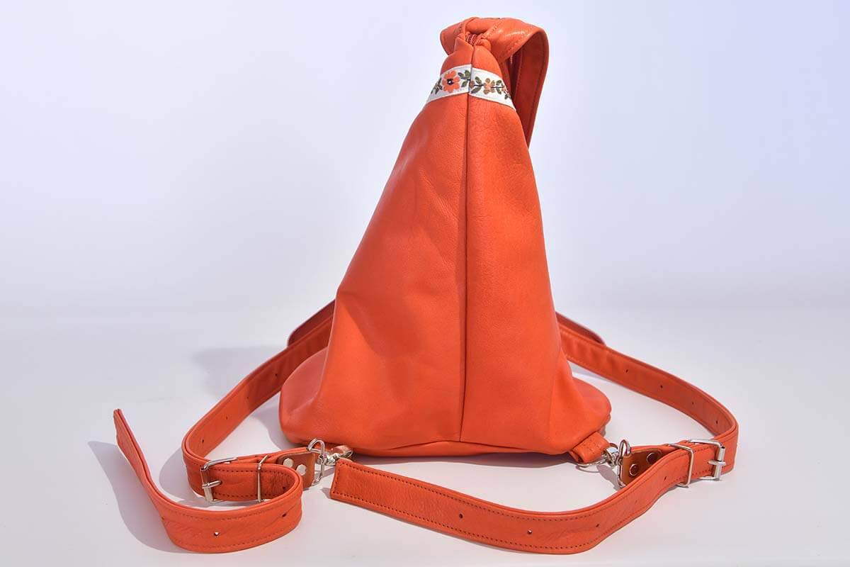 Lederrucksack Modell Tim orange